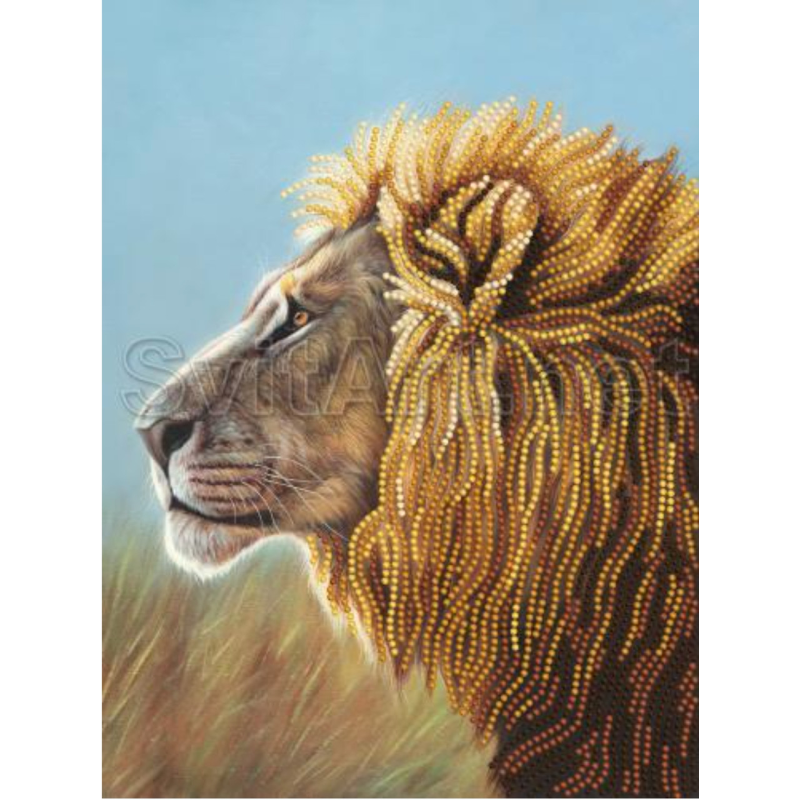 Схема для вишивання бісером. Лев