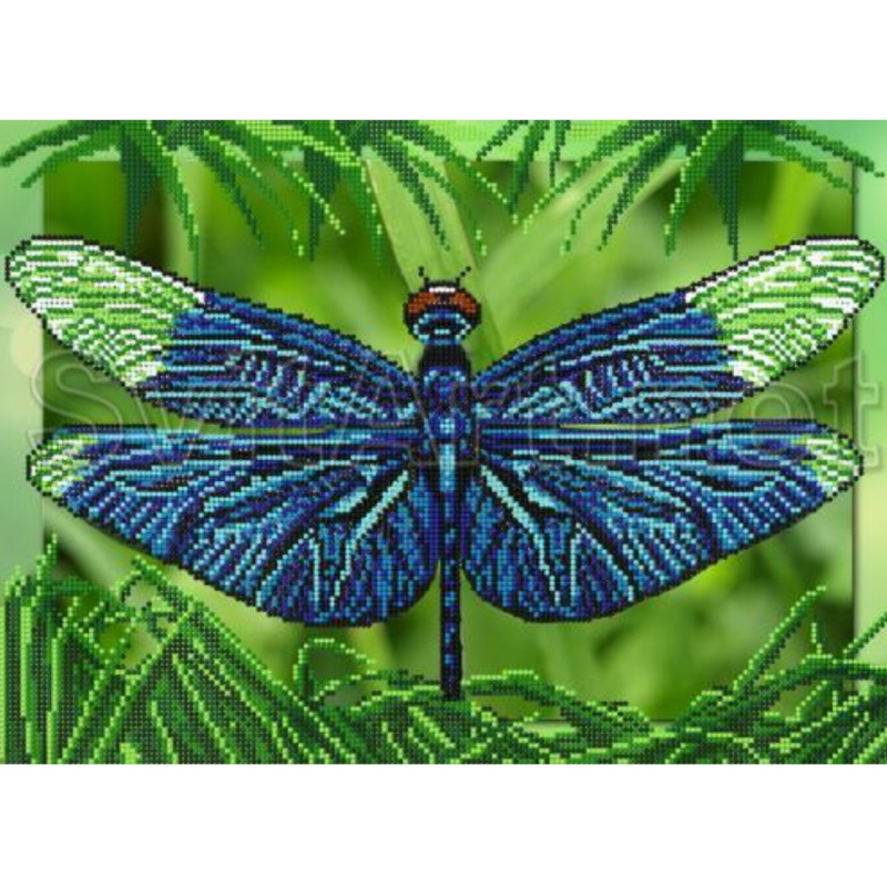 Схема для вишивання бісером. Стрикоза