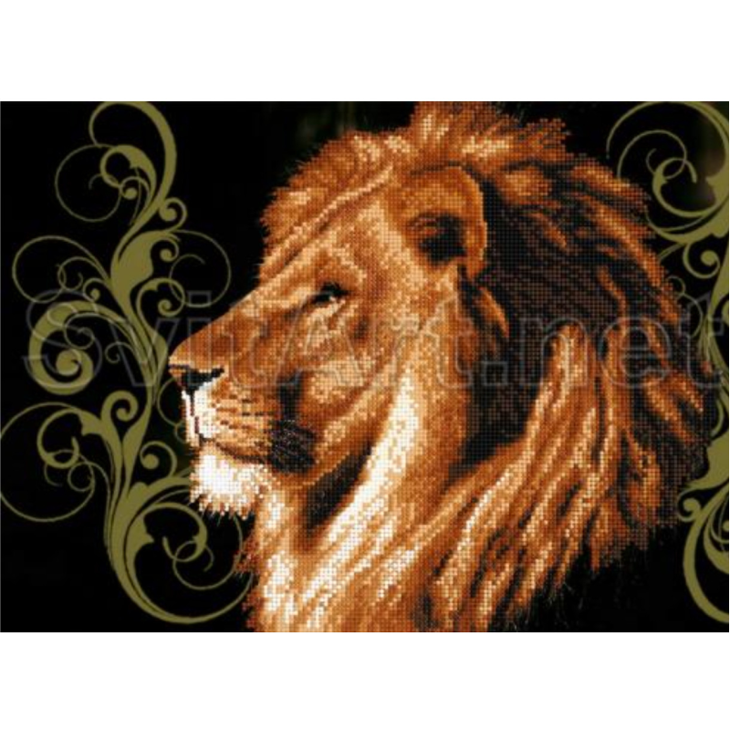 Схема для вишивання бісером. Лев