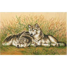 Схема для вишивання бісером. Пара вовків.