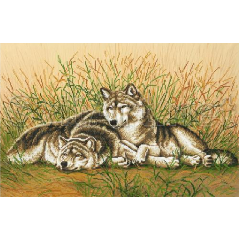 Схема для вишивання бісером. Пара вовків. Схема для вишивання бісером. Пара вовків.