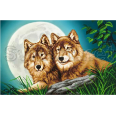 Схема для вишивання бісером. Пара вовків.
