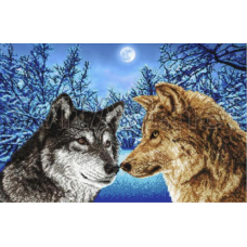 Схема для вишивання бісером. Пара вовків.