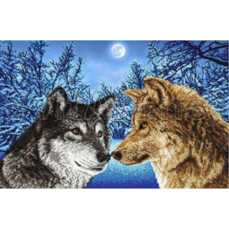 Схема для вишивання бісером. Пара вовків. Схема для вишивання бісером. Пара вовків.