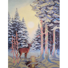Схема для вишивання бісером. Зимовий ліс.