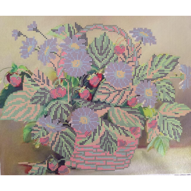 Схема для вишивання бісером. Землянички.
