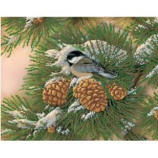 Схема для вишивання бісером. Синички.