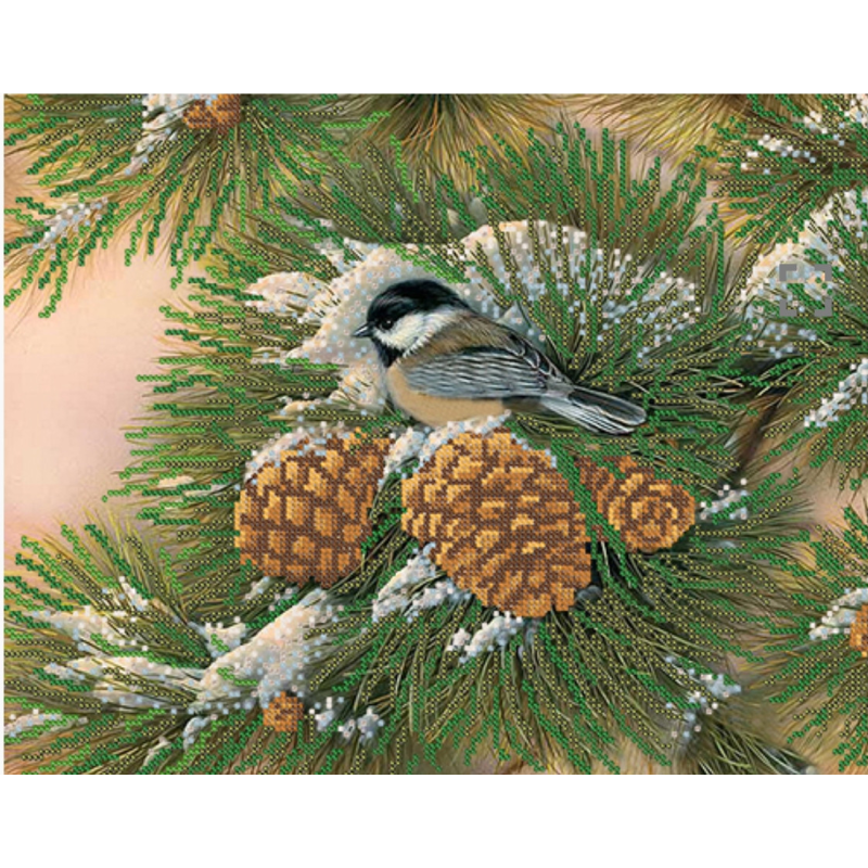 Схема для вишивання бісером. Синички.