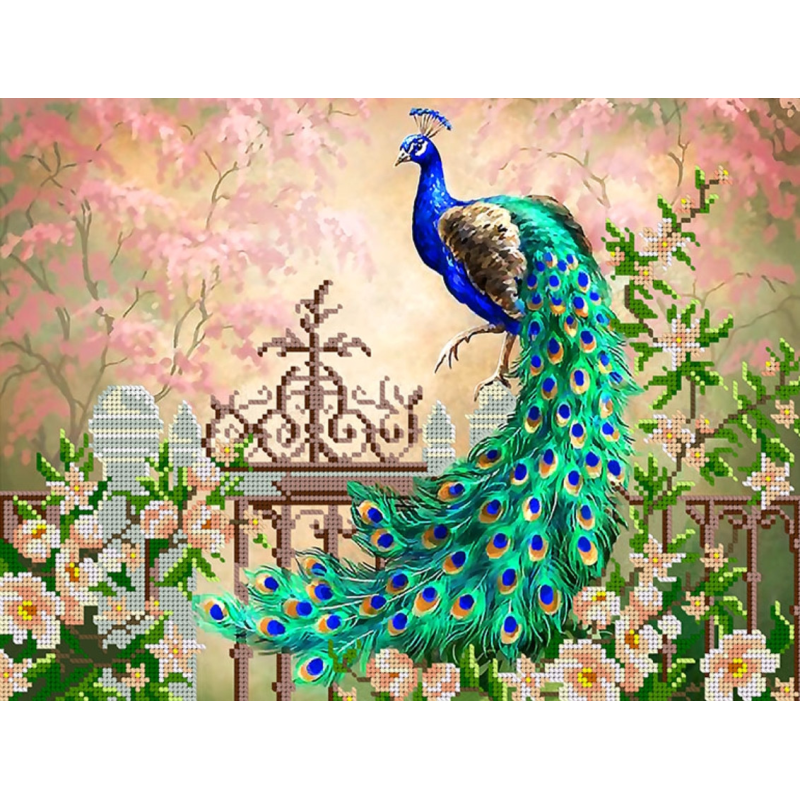 Схема для вишивання бісером. Павлин.. Схема для вишивання бісером. Павлин..