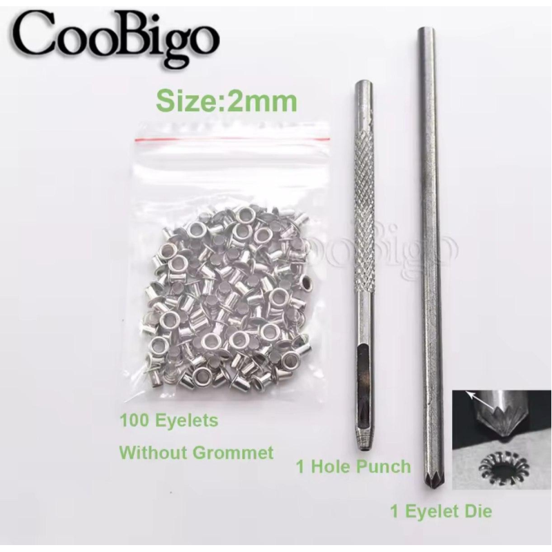 Набір для встановлення люверсів 2-4 мм із люверсами Набір для встановлення люверсів 2-4 мм із люверсами