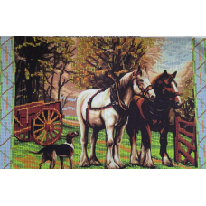 Схема для вишивання бісером. Сільський дворик.