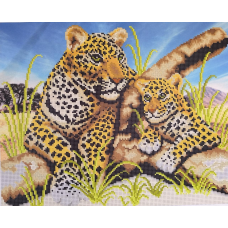 Схема для вишивання бісером. Леопарди в полі