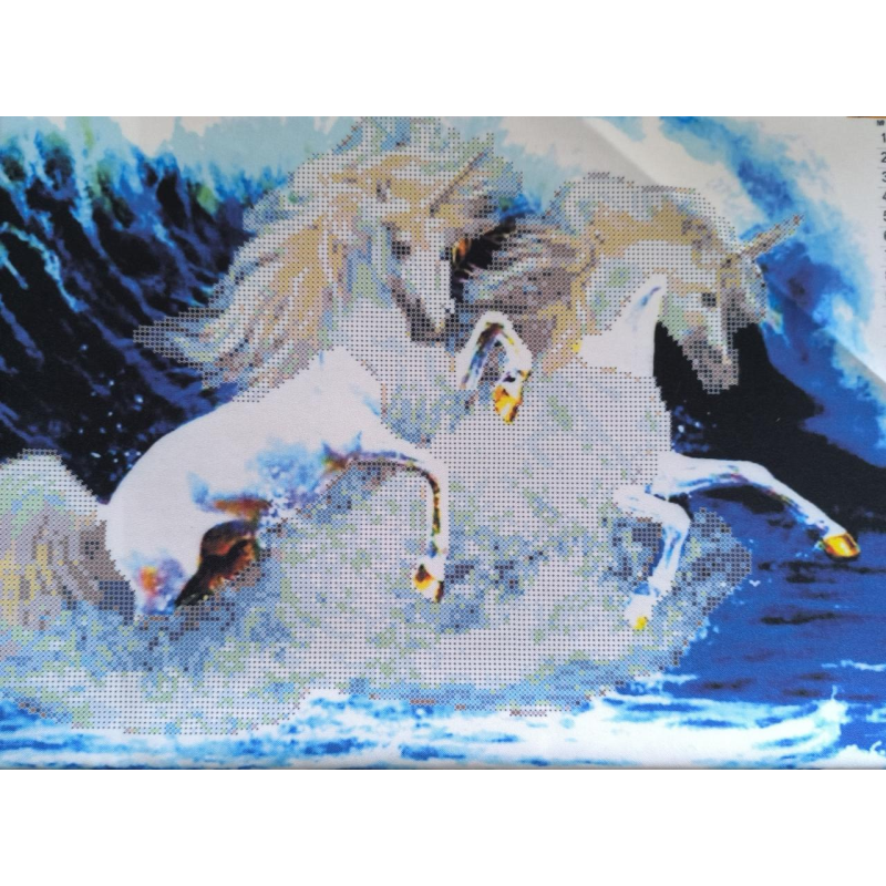 Схема для вишивання бісером. Єдинороги Схема для вишивання бісером. Єдинороги