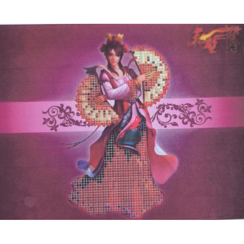 Схема для вишивання бісером. Японка з віялом. Схема для вишивання бісером. Японка з віялом.