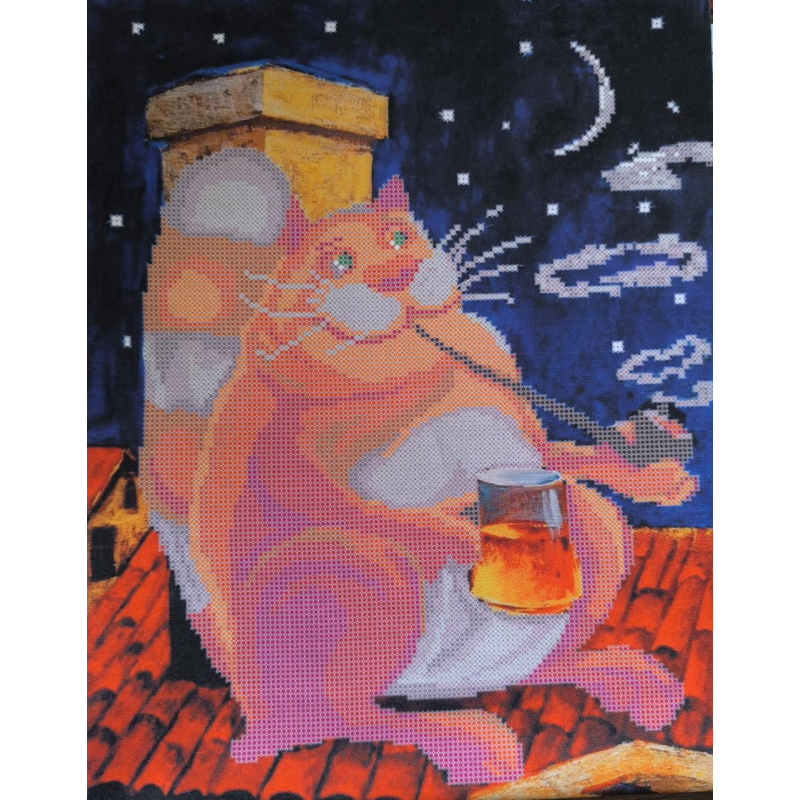 Схема для вишивання бісером. Котяра.