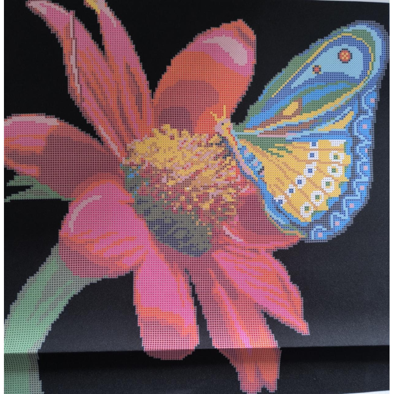 Схема для вишивання бісером. Квітка та метелик.