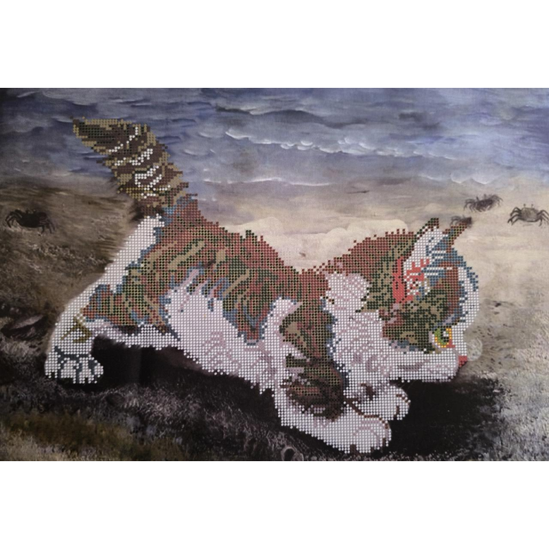 Схема для вишивання бісером. Котик