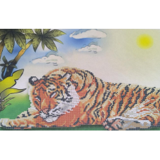 Схема для вишивання бісером. Тигр на сонечку.