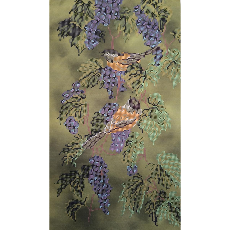 Схема для вишивання бісером. Птахи на винограді Схема для вишивання бісером. Птахи на винограді