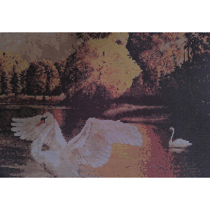 Схема для вишивання бісером. Лебеди.