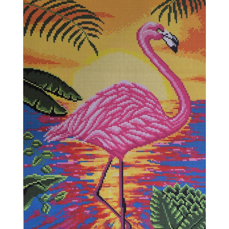 Схема для вишивання бісером. Рожевий фламінго. Схема для вишивання бісером. Рожевий фламінго.