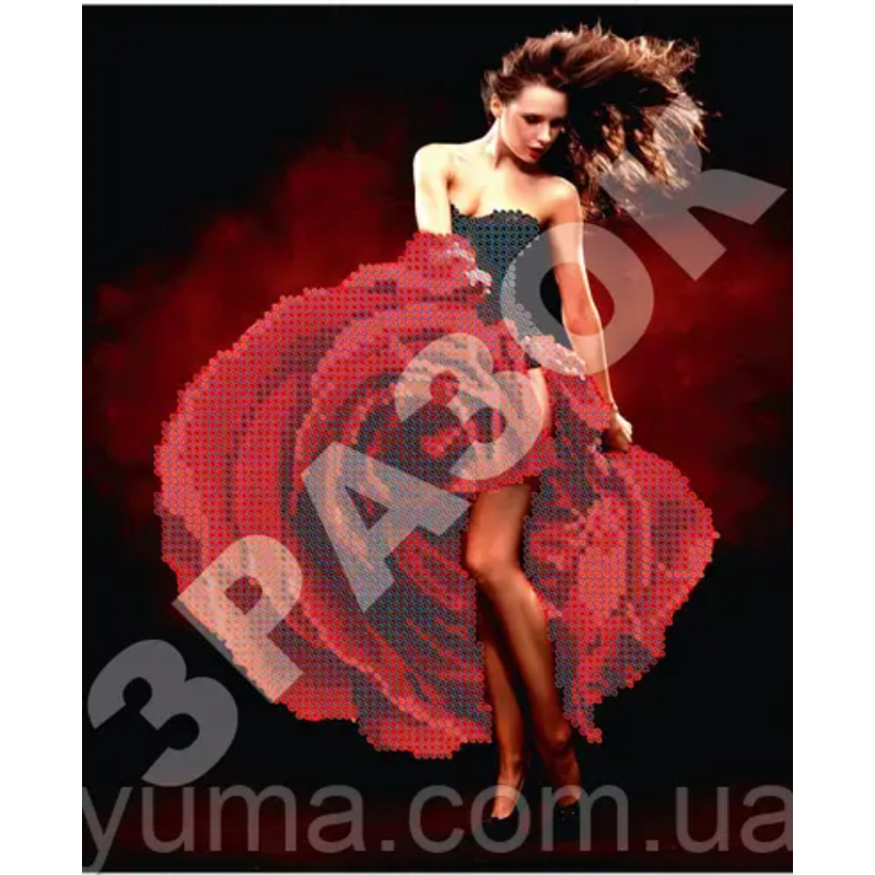 Схема для вишивання бісером. Танцівниця.