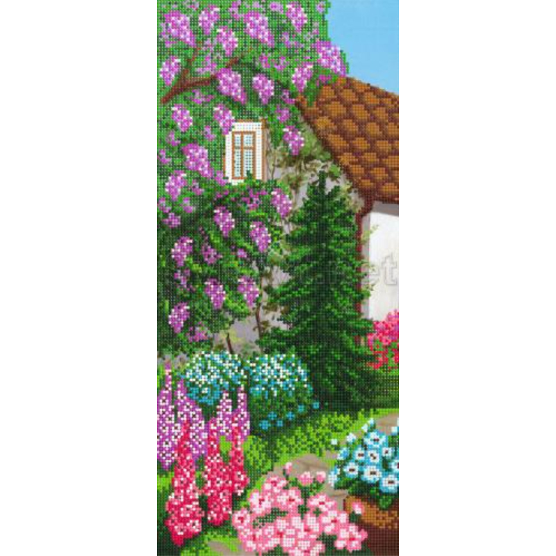 Схема для вишивання бісером. Будиночок у кольорах.
