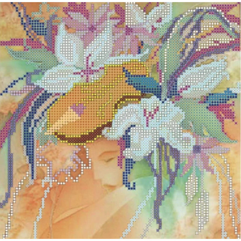 Схема для вишивання бісером. Дівчина зима.