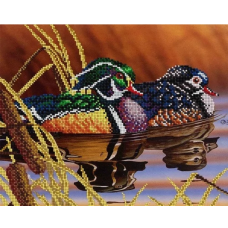 Схема для вишивання бісером. Качечки мандаринки.