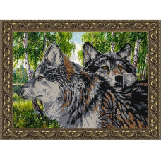 Схема для вишивання бісером. Волки.