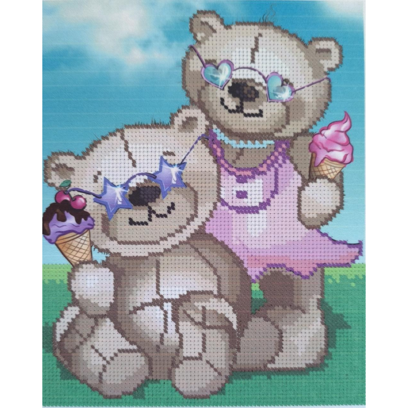Схема для вишивання бісером. З життя ведмедиків.