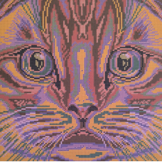 Схема для вишивання бісером. Рудий кіт.