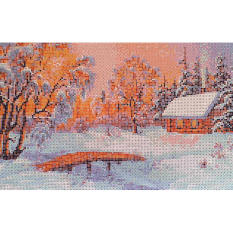 Схема для вишивання бісером. Хатинка в лісі.