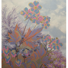 Схема для вишивання бісером. Рожева гілка.