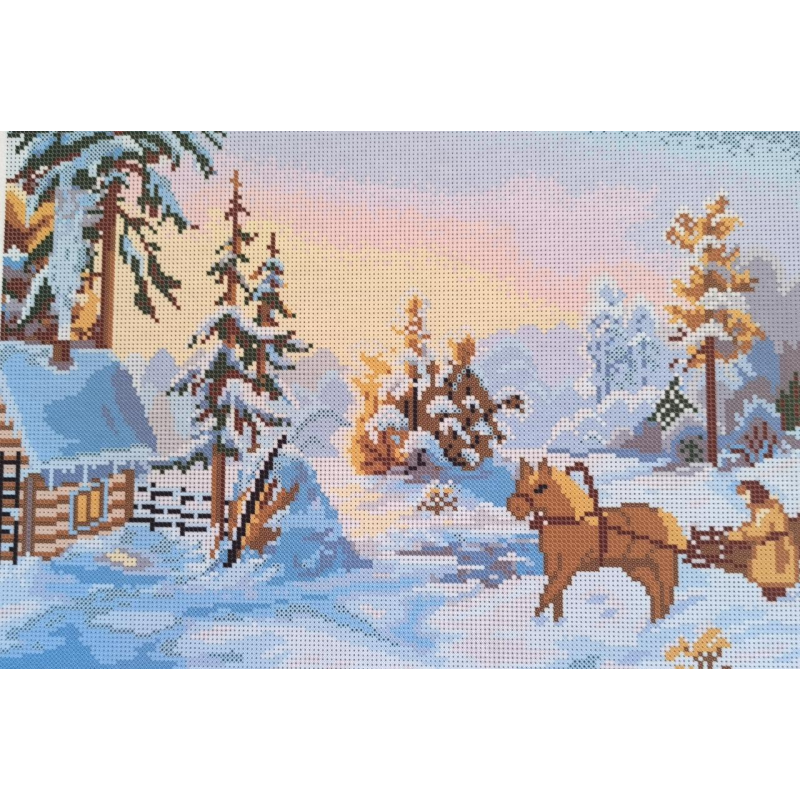 Схема для вишивання бісером. Зимова пора