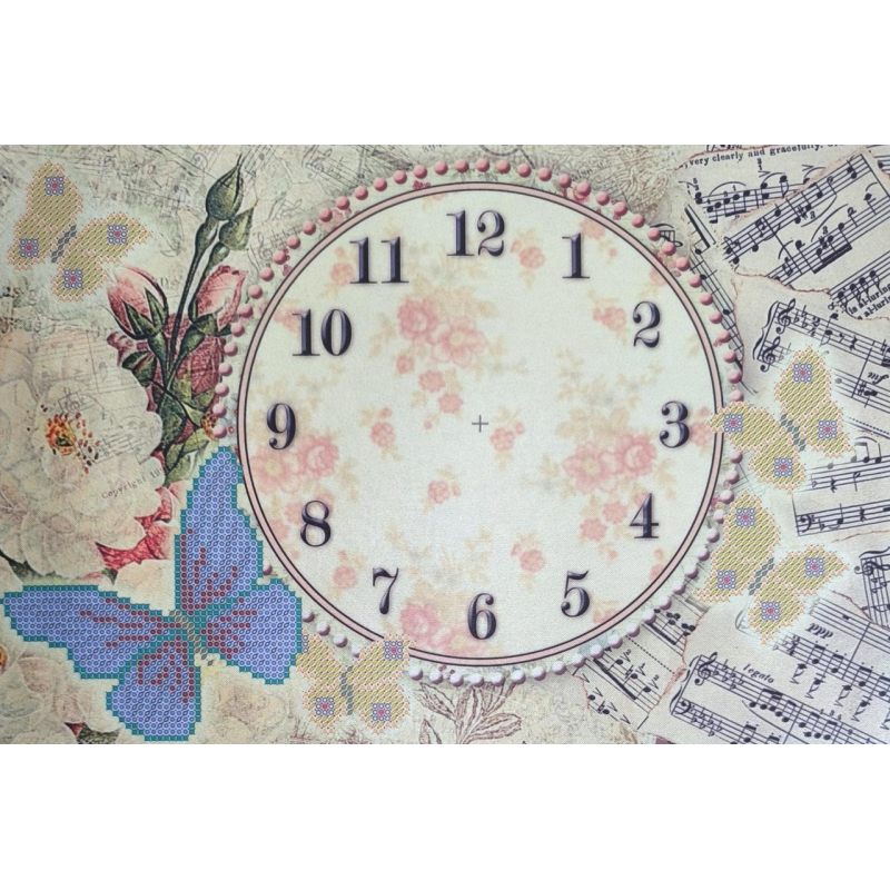 Схема для вишивання бісером. Метелик 4. Годинник