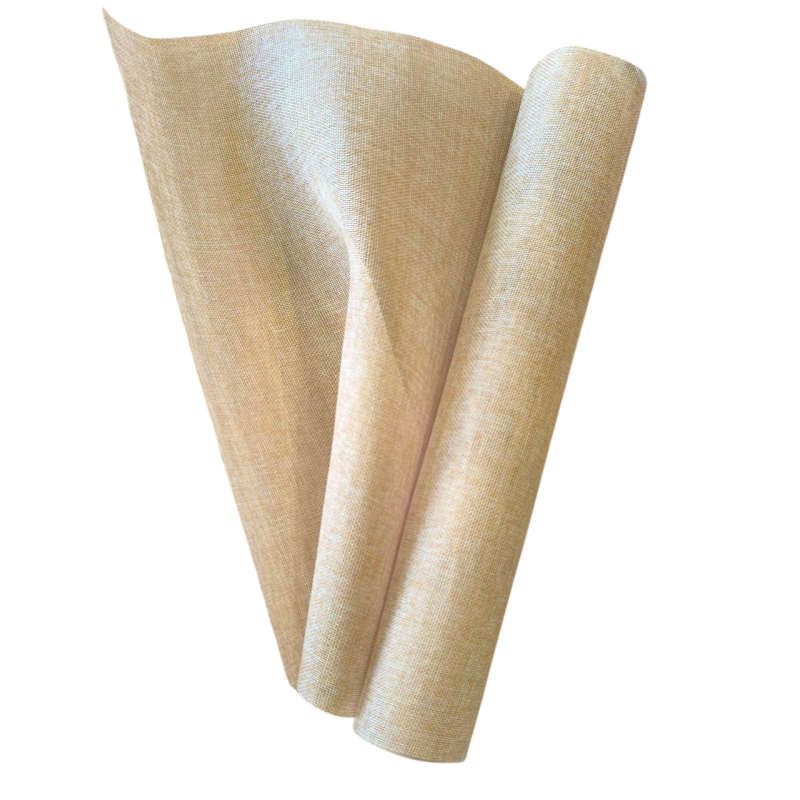 Декоративна мішковина в рулоні. Колір: жовто-бежева світла