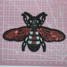 Аплікація клейова вишита Муха паєтками