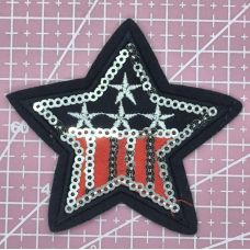 Аплікація клейова вишита паєтками. Зірка