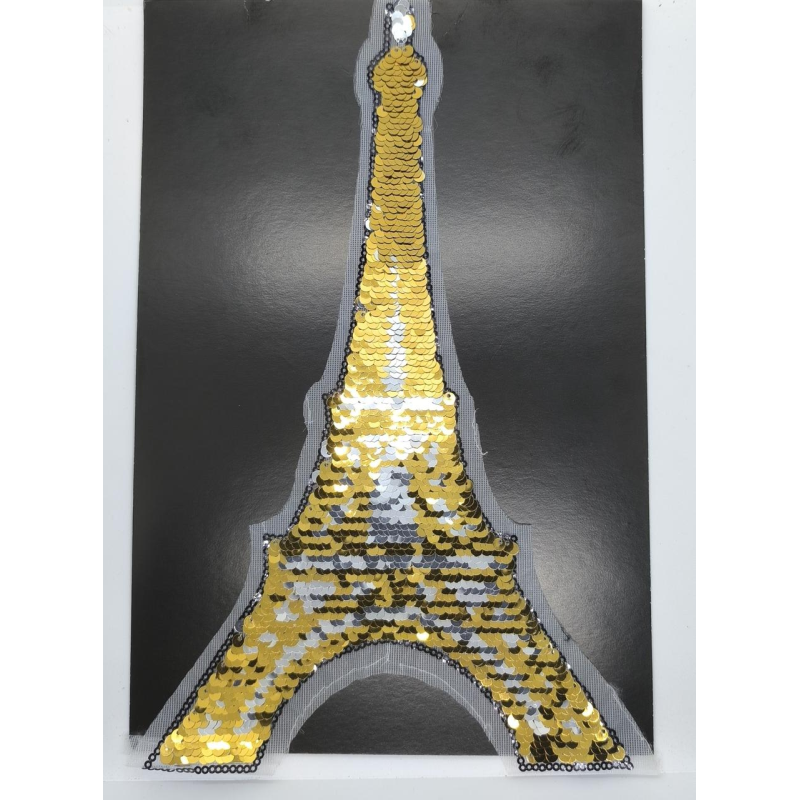 Аплікація клейова вишита паєтками. Ейфелева вежа.
