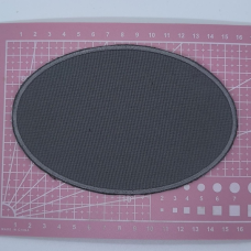 Аплікація для одягу. Латка овальна сіра.