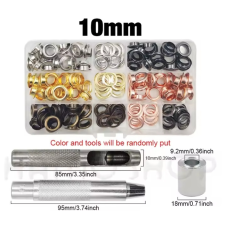 Набір для встановлення люверсів 10-15 мм з різнобарвними люверсами