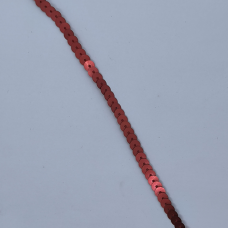 Паєтки на нитці круглі 6 мм, червоні матові.