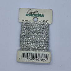 Шнур 1 мм капроновий із люрексом. Сріблястий