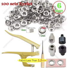 Пристрій для встановлення люверсів 6-10 мм із люверсами срібного кольору