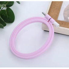 П“яльці овальні пластикові для вишивки, рожеві 15 см