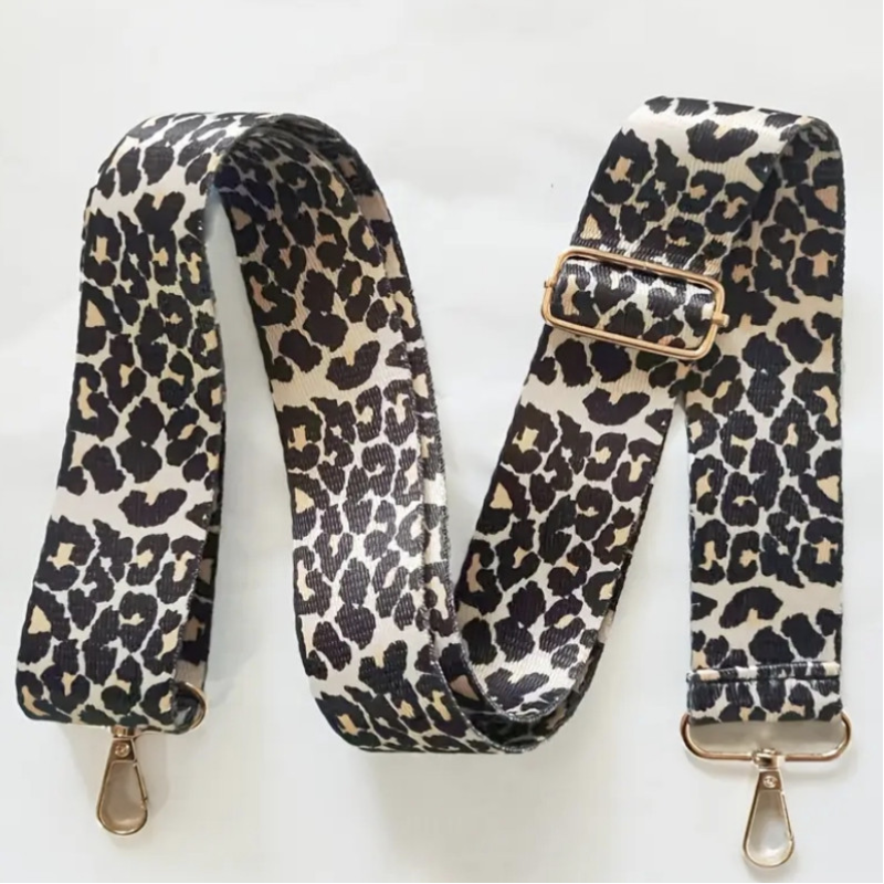 Ручка-шлейка для сумки 140 см. Чорно-білий орнамент.