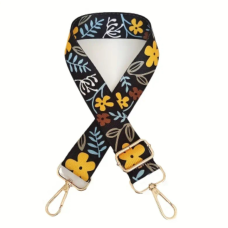 Ручка-шлейка для сумки 140 см. Чорно-білий орнамент.