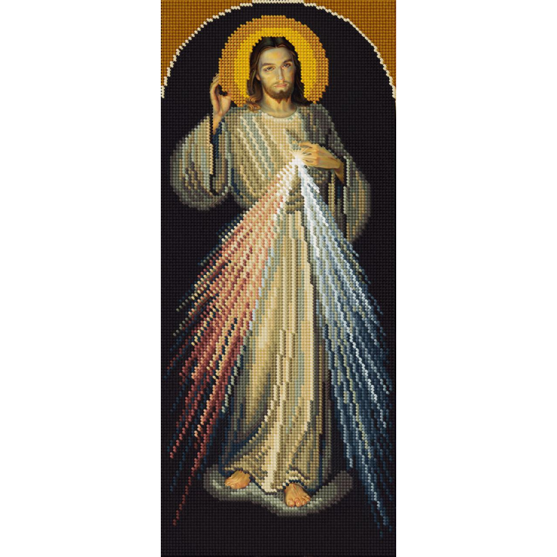 Схема для вишивання бісером ікони.  Іїус