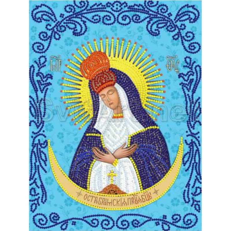 Схема для вишивання бісером іконимайданчика Остробрамської. Схема для вишивання бісером іконимайданчика Остробрамської.